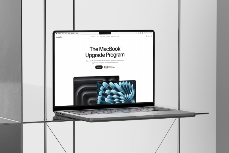 A MacBook on a table